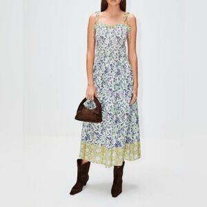 Alix of Bohemia Blue green floral Luna Jardin dress